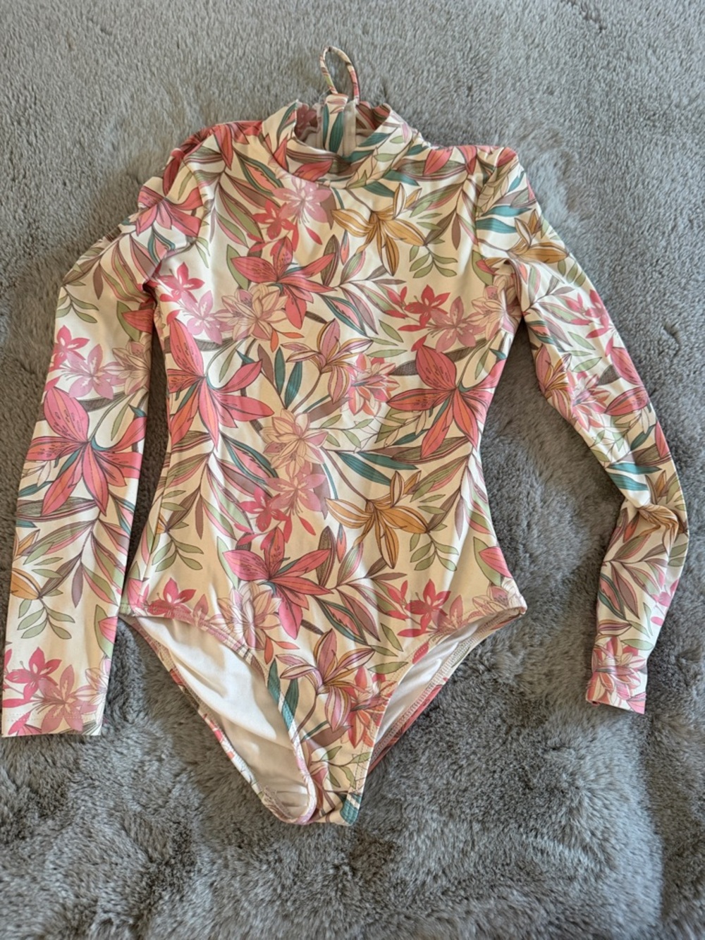O'Neill Kids Floral Long-Sleeve One-Piece Swimsuit